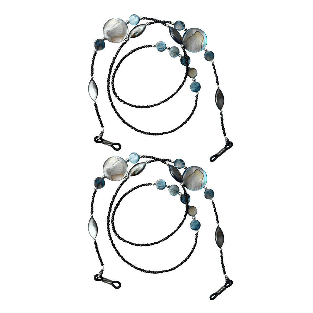 2 Pieces Beaded Eyeglasses Lanyard Rope Chain Sunglasses Strap Retainer