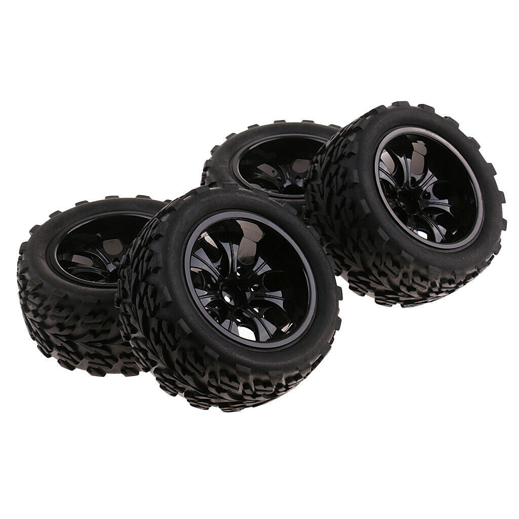 4pcs 12mm Hub Wheel Rims&Tires 1:10 RC Car Crawler Tyres For Redcat HSP HPI