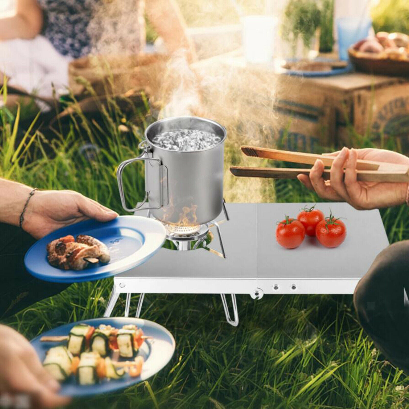 Outdoor Folded Table Camping Gas Stove Stand Holder BBQ Desk Hiking Supplies