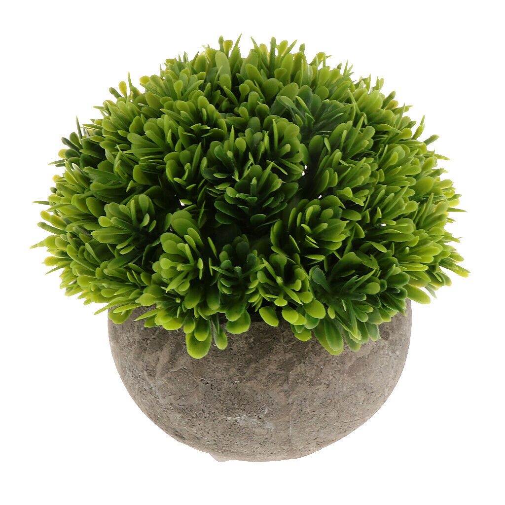 2x Potted Plasic Flower Plant Bonsai for Home Office Garden Shop Decoration