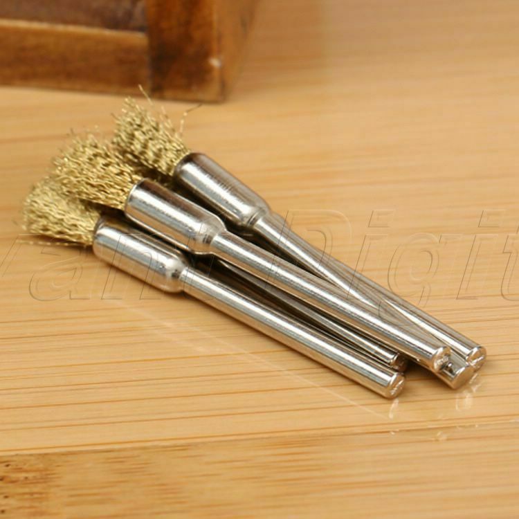 40x Brass Steel Wheel Pen Cup Wire Brush Set Rust Removal Polishing Rotary Tool