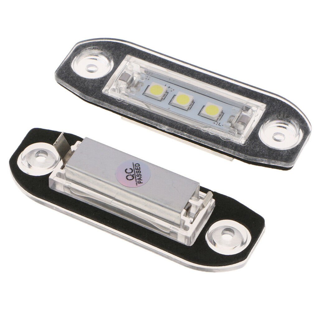 Pair LED License Plate Number Light White For Volvo S80 Xc90 S40 V60 S60 C70