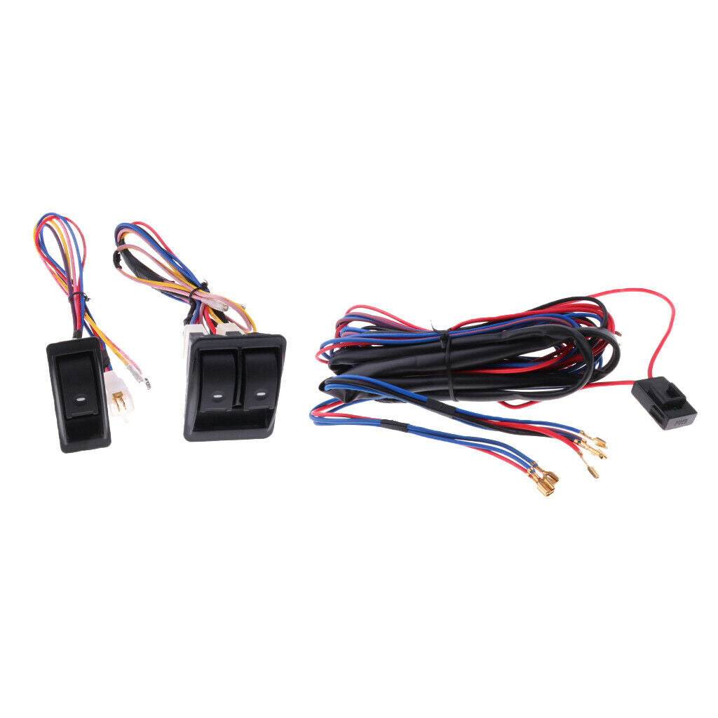 3pcs Car Window Lifter Control Switch with Wire Harness