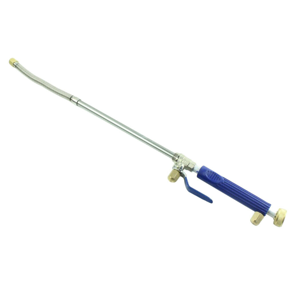 High Pressure Garden Water Gun Aluminum Alloy Flexible Hose w/ 2 Nozzles