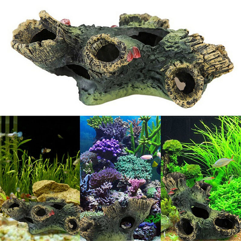 Aquarium 12cm Log Tree Hide Hiding Cave Fish Tank Decoration Ornament Best L*DF