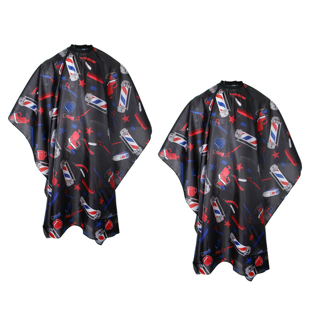 2Pcs Professional Haircut Cape Barber Gown Hairdresser Dyeing Apron Cloth