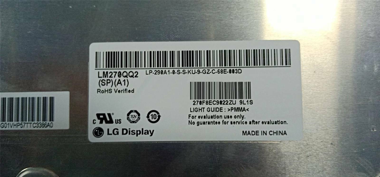 27" LG 5120(RGB)×2880 Resolution LCD Screen Panel LM270QQ2-SPA1