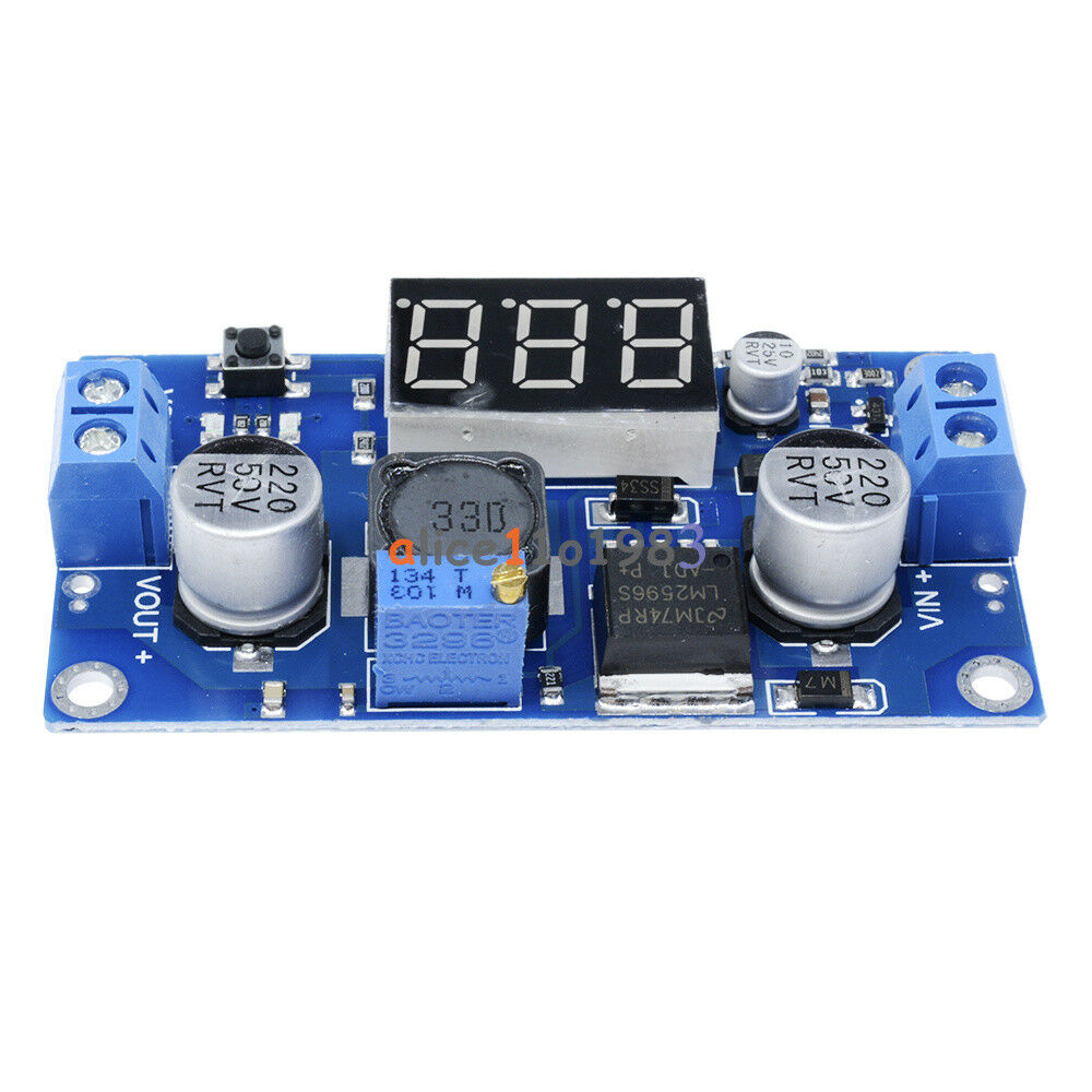 2PCS LM2596 DC to DC Buck Step Down Converter Module with LED Voltmeter Red