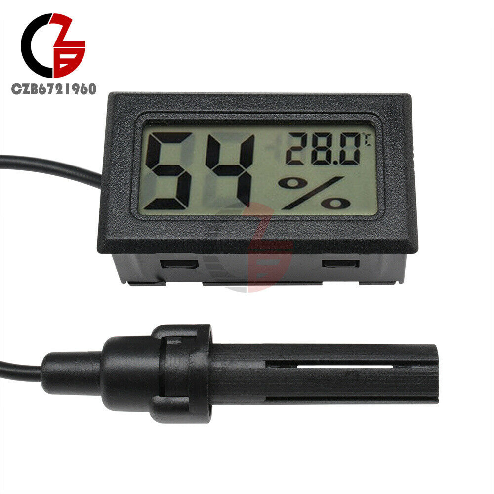 2PCS LCD Digital Temperature Humidity Meter Thermometer Hygrometer w/ 1.5M Probe
