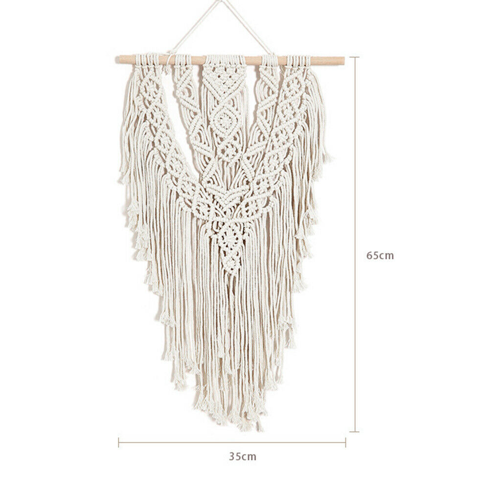 Handmade Boho Cotton Tapestry Macrame Tassel Wedding Wall Hanging Home Dorms