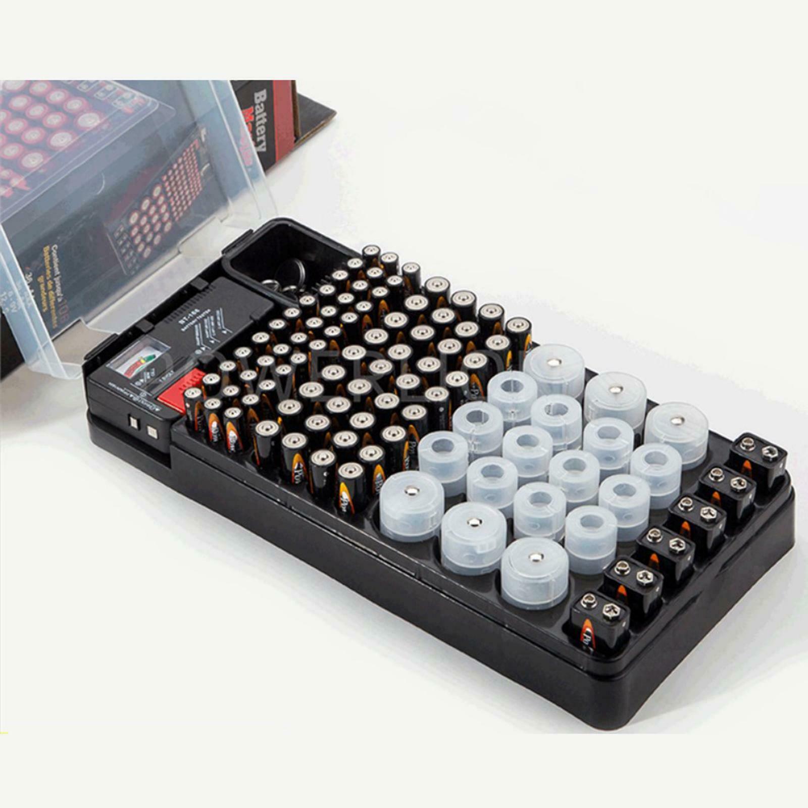 BT-106 Battery Organizer Storage Carrying Case Box with Checker 34x17x6.8cm