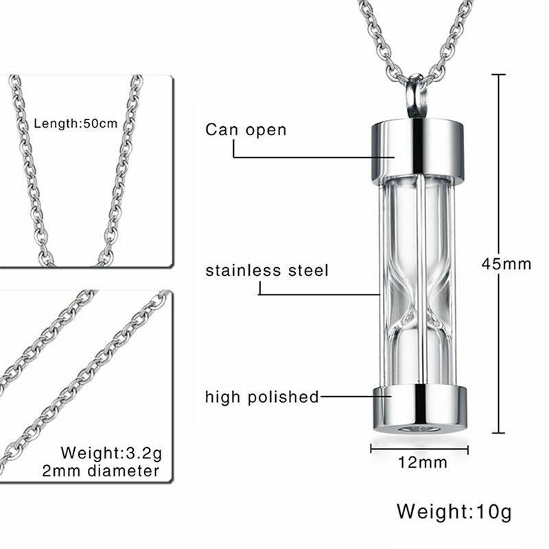 Hourglass Urn Necklace Memorial Jewelry For Ashes Pendant Cremation
