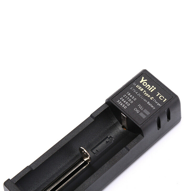 USB-C Smart Battery Charger Single Slots For 18650 21700 26650.etc Nimh Batt Tt