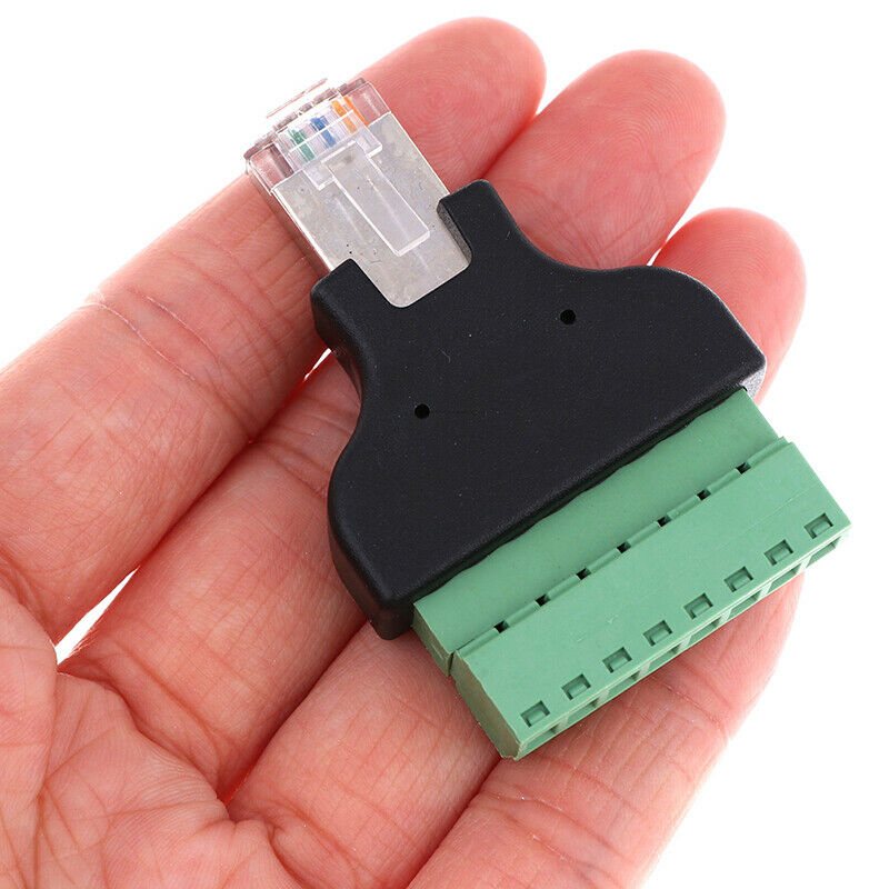 8P8C RJ45 Ethernet Male to 8 Pin AV Terminal Screw Adapter Converter For  Px Lt