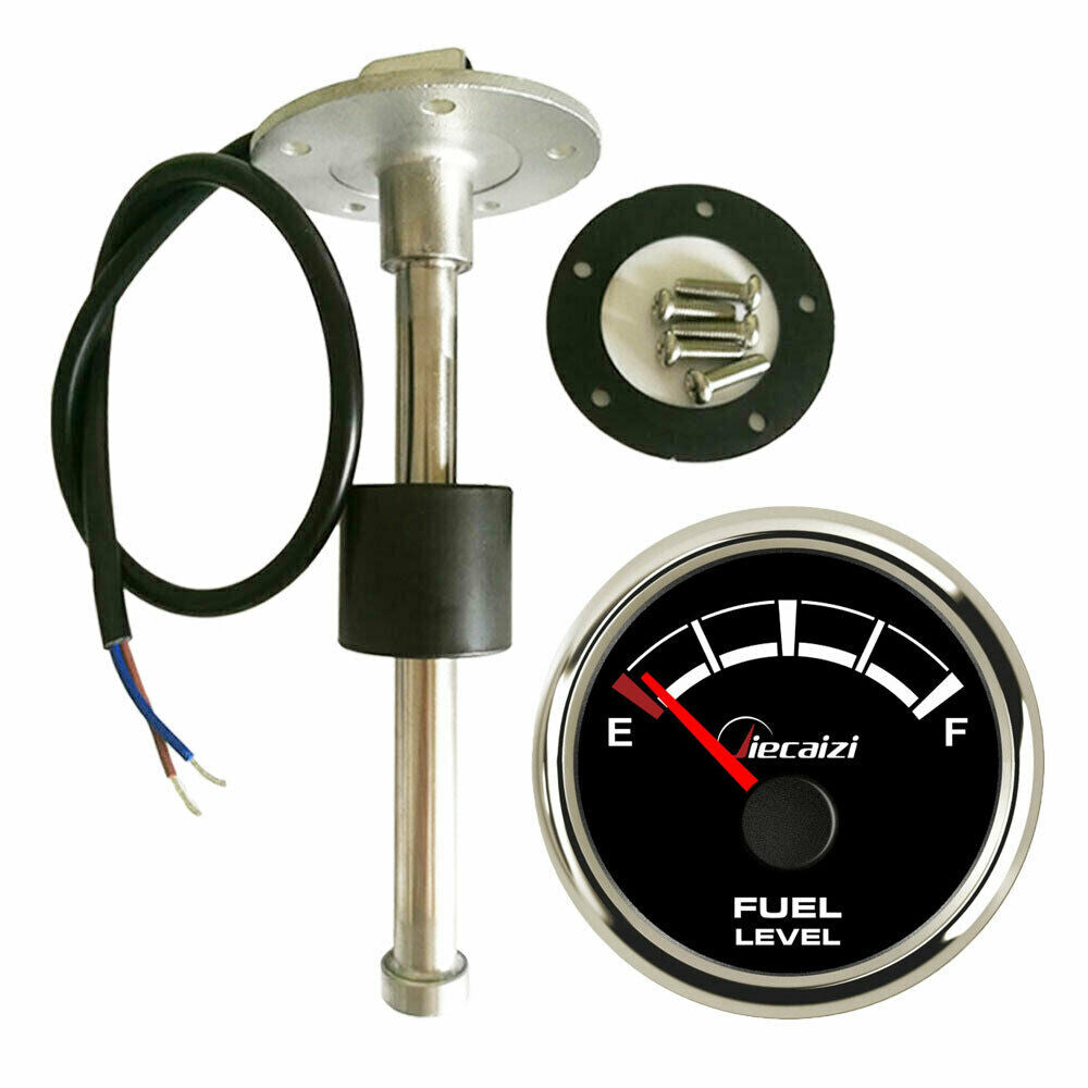 fuel level gauge with 6.5 inch sender 73-10 ohms for car truck marine blue led