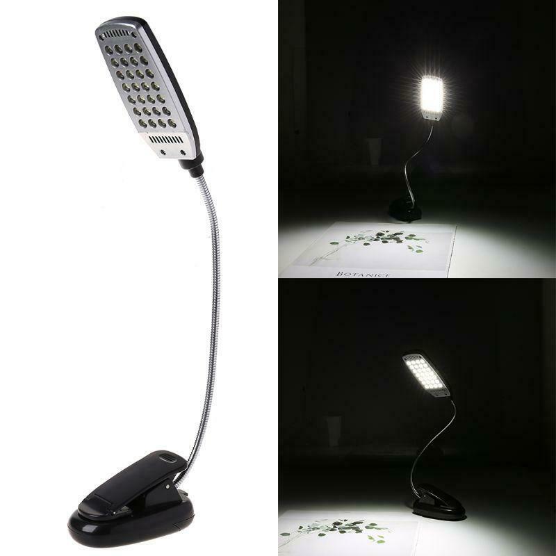 Flexible USB/Battery Power 28 LED Bulbs Light Clip-on Bed Table Lamp New