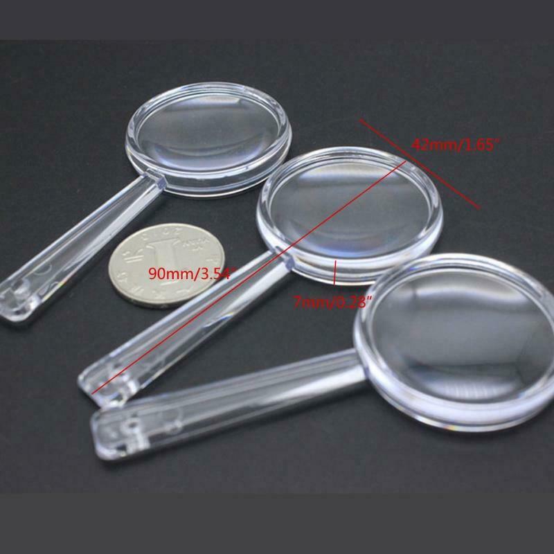 Plastic Handheld Magnifier 3X-5X Magnifier Mini Pocket Magnifying Glass for Read