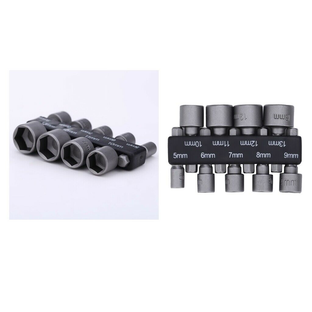 18Pieces/ 2Sets 5mm-13mm Hex Socket Sleeve Nozzles Nut Driver Set