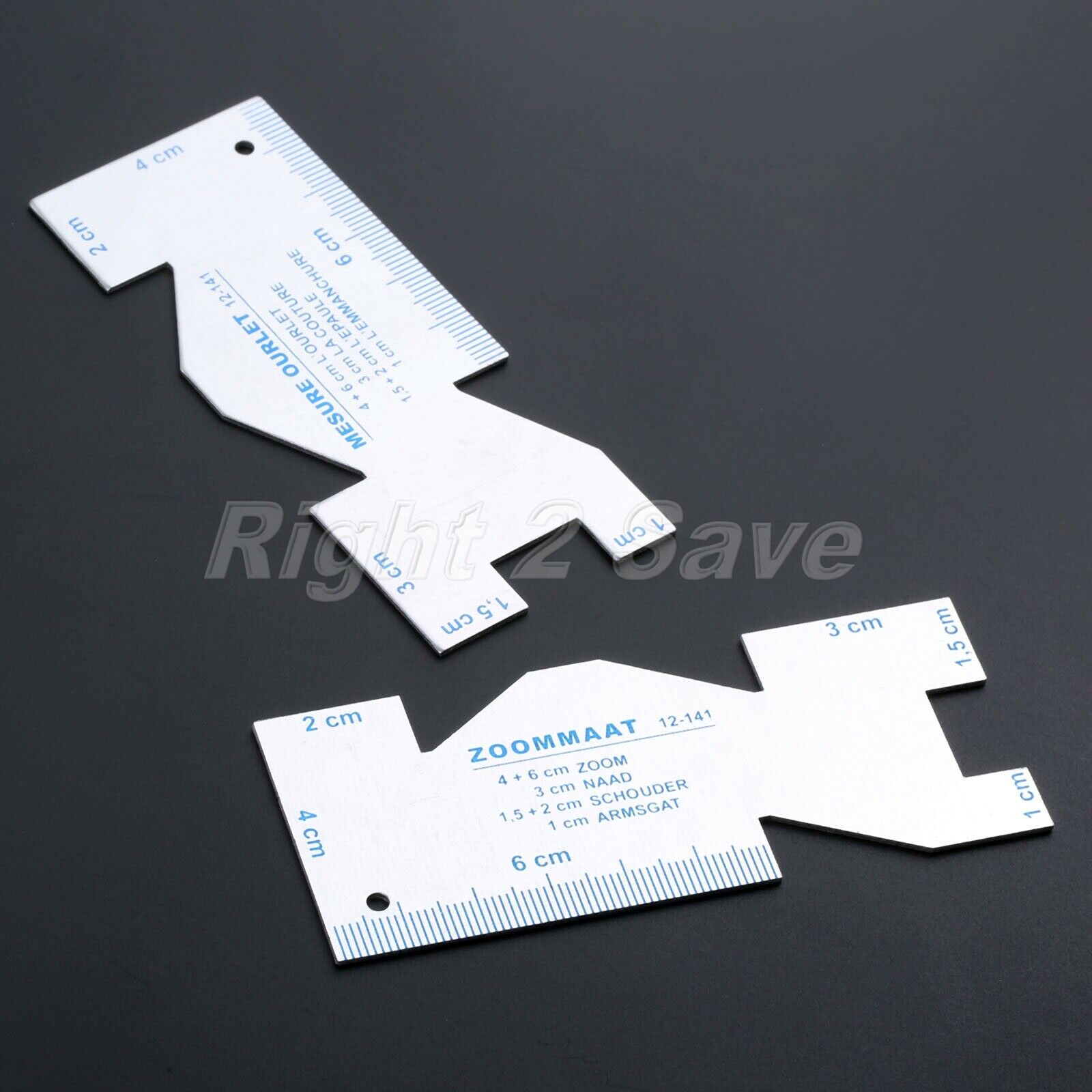 Metal Sewing Measuring Gauge Ruler 9.8x4cm Double Side DIY Sewing Quilting Craft