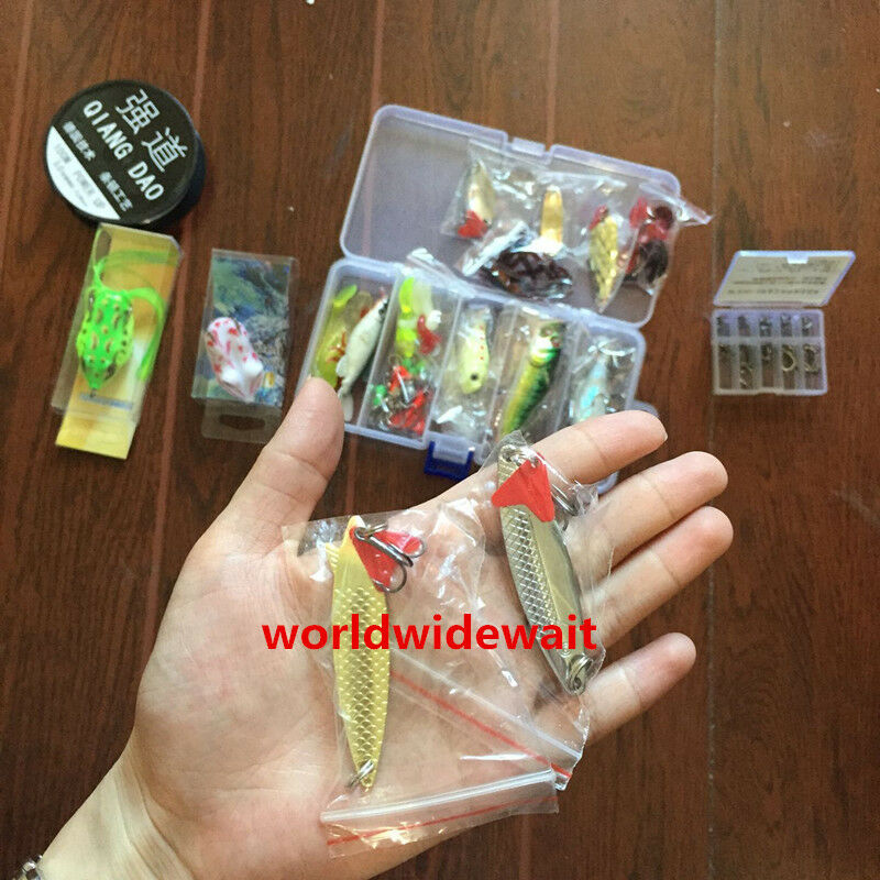 143Lots Simulate Fishing Lures Bait KIT Spoons Hooks Classic Accessory Case Box