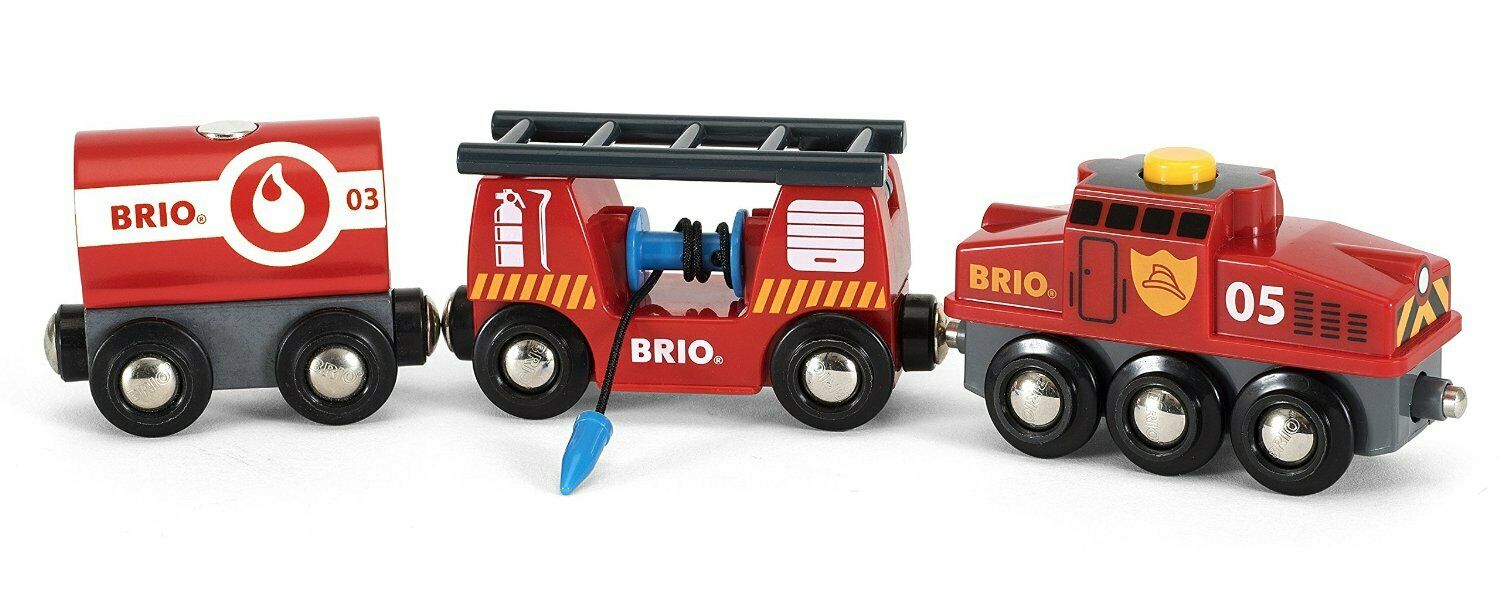 33844 BRIO Rescue Fire Train Wooden Railway Trains Age 3 Years+