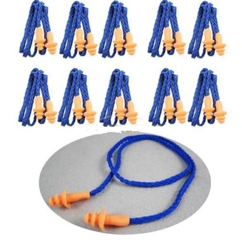 4X Soft Silicone Corded Ear Plugs Reusable Hearing Protection Earplugs GiftDEAU
