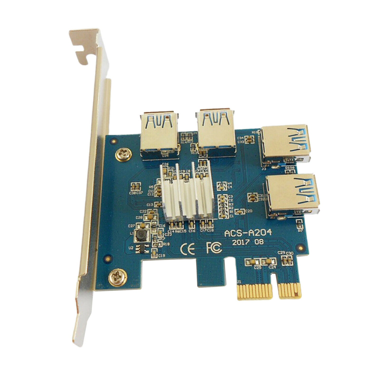 PCI-E 1 to 4  1x to 16x USB 3.0 Riser Card Board Mining Expansion