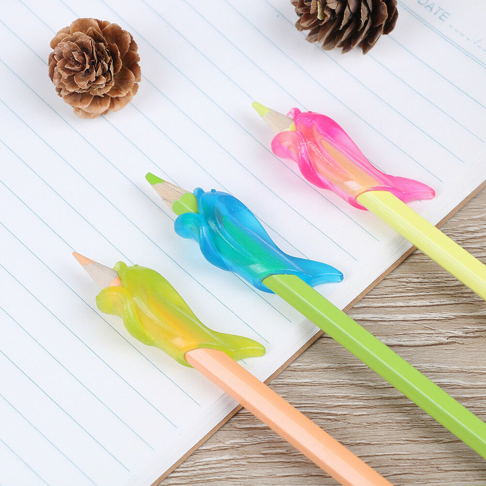3X dolphin children pencil holder pen writing aid grip posture correction .l8