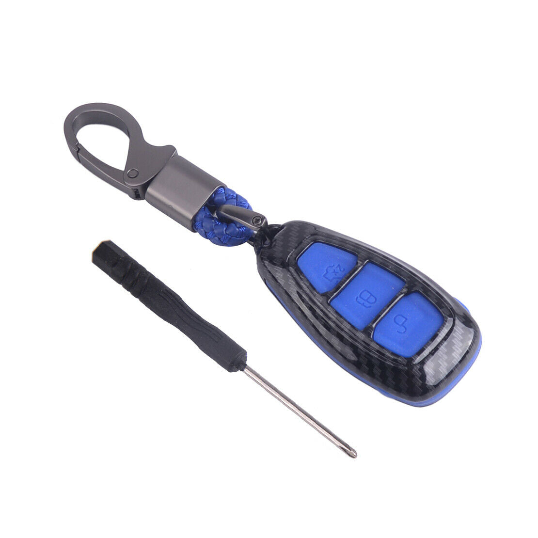 3-Buttons Carbon Remote Key Cover Frame fit for ford Focus Fiesta Kuga C-Max as
