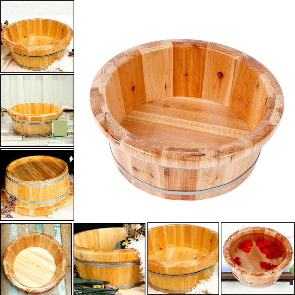 Foot Basin Soaking Bath Tub Wood Bucket for Women Washing Massage Sauna