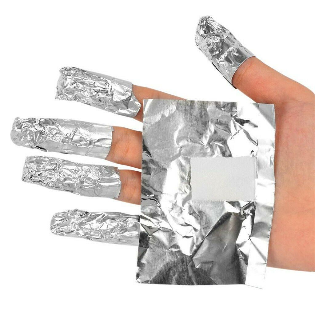100x Nail Art Gel Polish Remover Pads Cotton Tinfoil