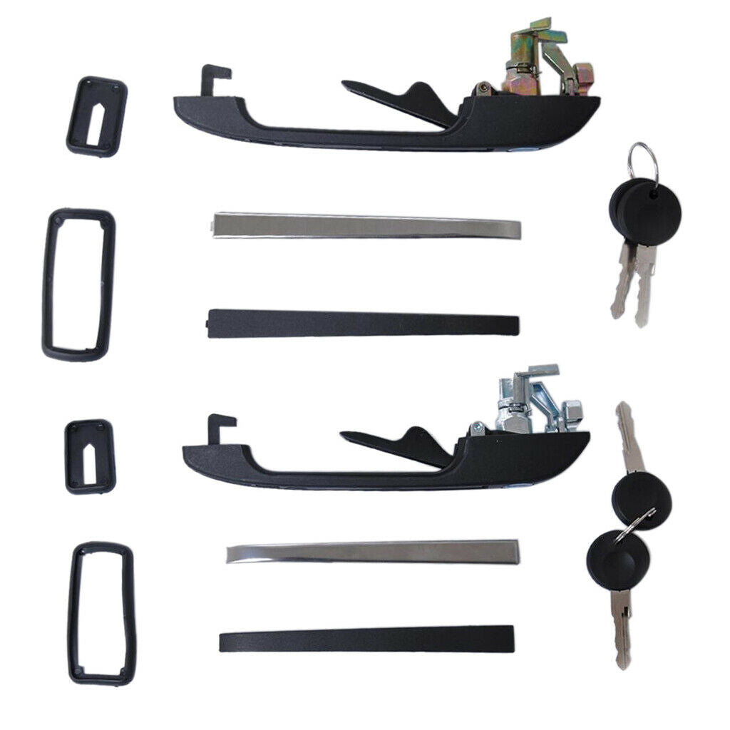 Front Left&Right Exterior Door Handle Kits for VW Golf Jetta MK1