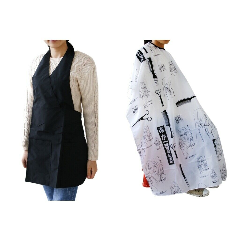 Hairdressing Gown Cape Hair Cut Salon Barber Cloth Apron Cloth Protect 2pcs