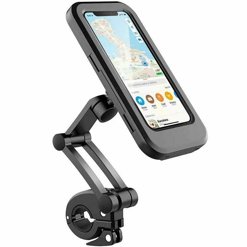 22-28MM Motorcycle Phone Support Waterproof Case Bike Rear View Mirror Stand