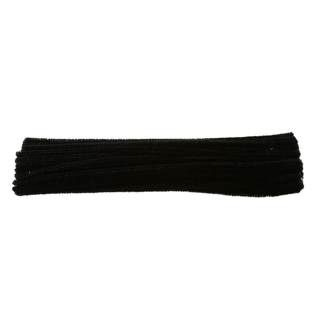 100pcs Shilly-stick Chenille Stems Pipe Cleaners Kids Baby DIY Toys Black