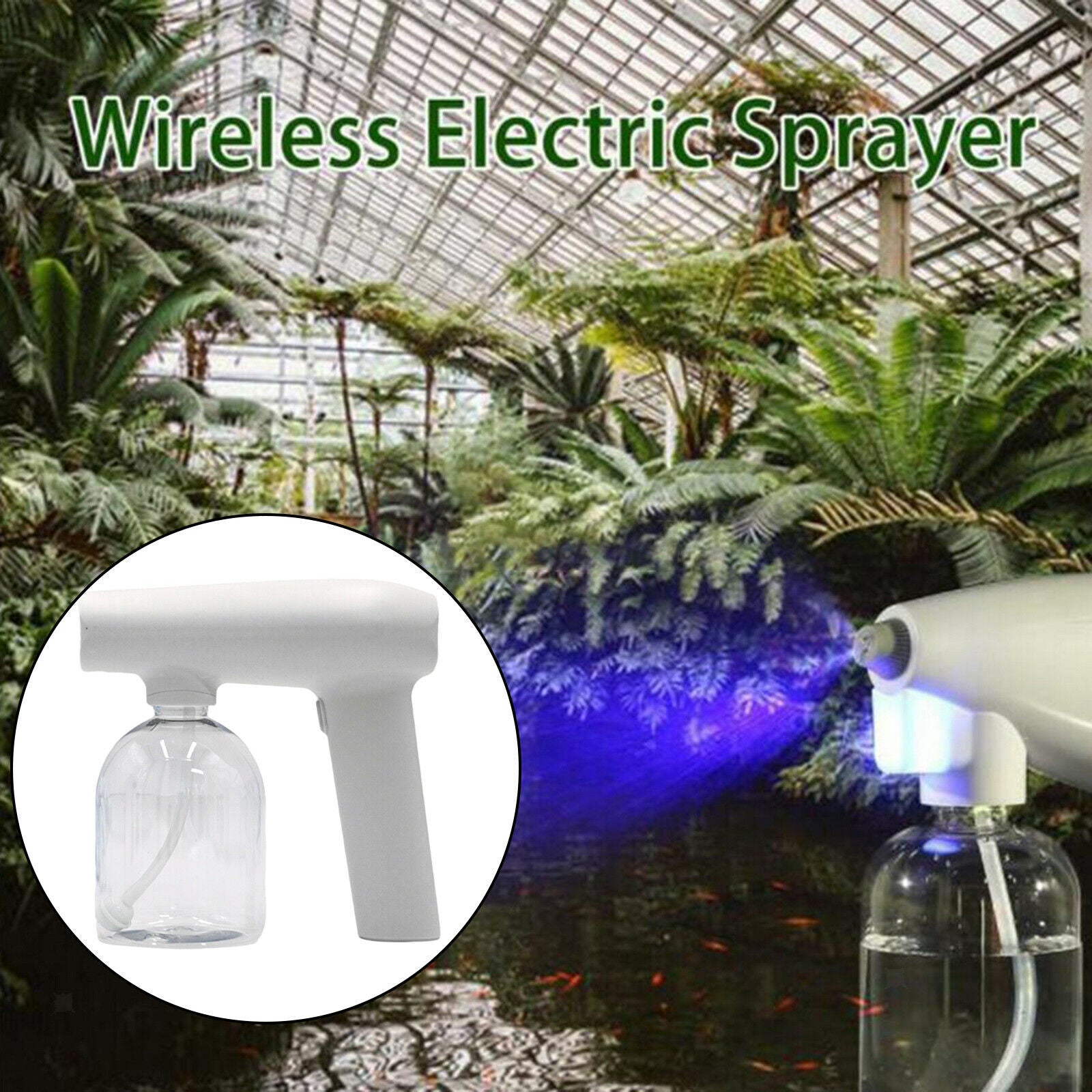 Nano Atomizer Sprayer Electric Blue Light for Home School Bus Outdoor White