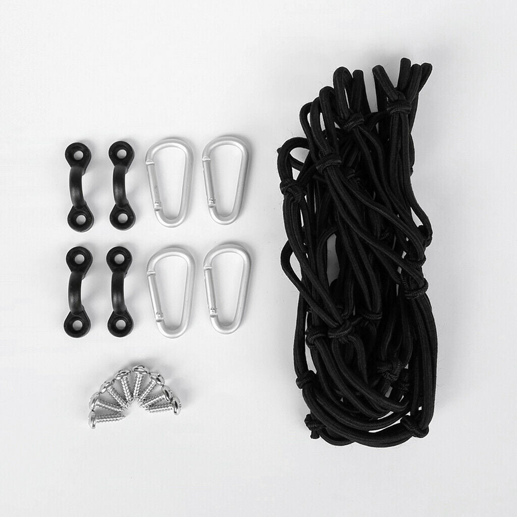 Kayak Deck Cargo Bungee Net With Pad Eyes & Carabiners Kayak DIY Accessories