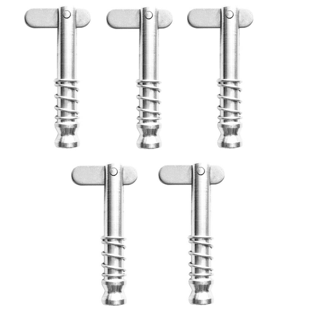 5 x Stainless Steel Spring Loaded Quick Release Pin for Boat Top Deck Hinge