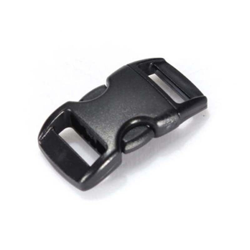 100pcs 3/8"BlackCurved Side Release Plastic Buckle for Paracord Bracelet