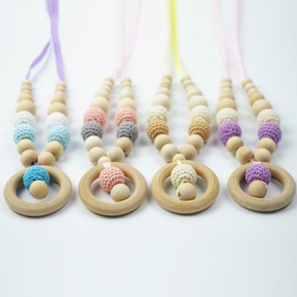 20x 70mm + 20x 45mm Natural Wood Wooden Rings for Baby Teethers Teething