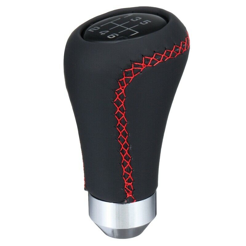 Universal PU Leather 6 Speed Car Gear Shift Knob Manual Shift Lever HandballE6U1