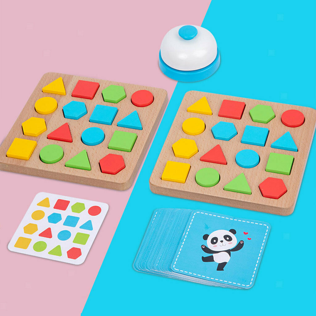 Kids Wooden Puzzle Building Blocks Colors Shapes Pairing Boys Girls Gifts
