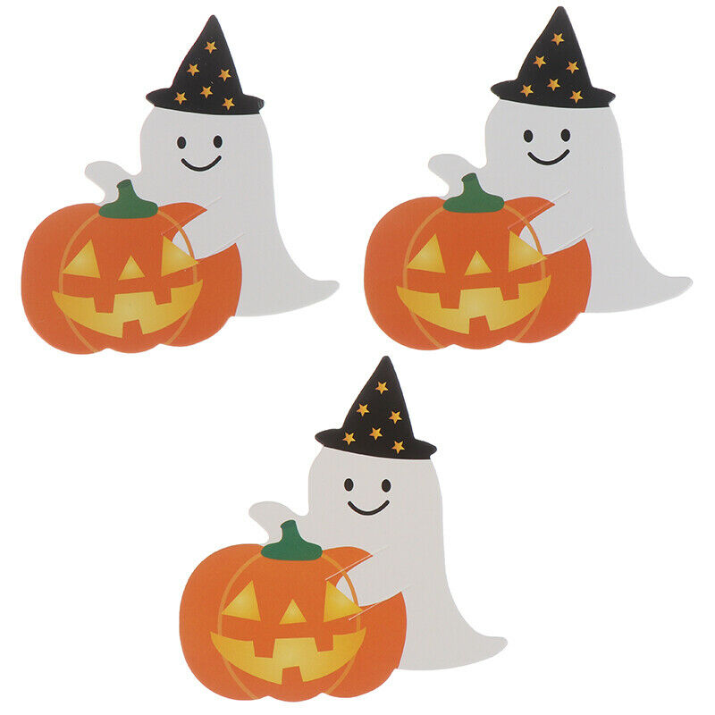 50pcs/lot Ghost Pumpkin DIY Halloween Gift Candy Paper Cards Lollipop Cards-DD