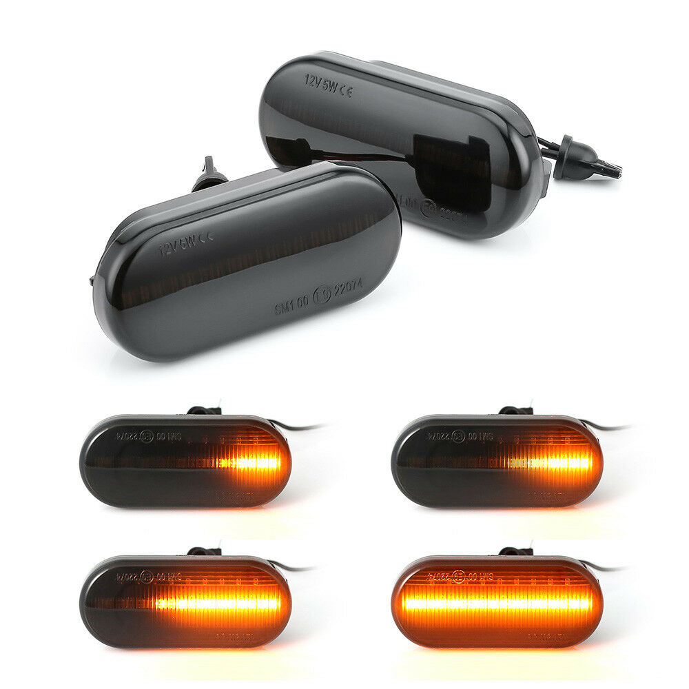 2X Smoked Sequential LED Side Marker signal Light Bulb for VW MK4 Jette Beetle