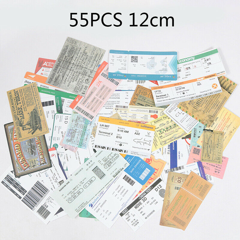 55PCS Boarding Pass Air Ticket Graffiti Stickers DIY Bike Travel Luggage .l8