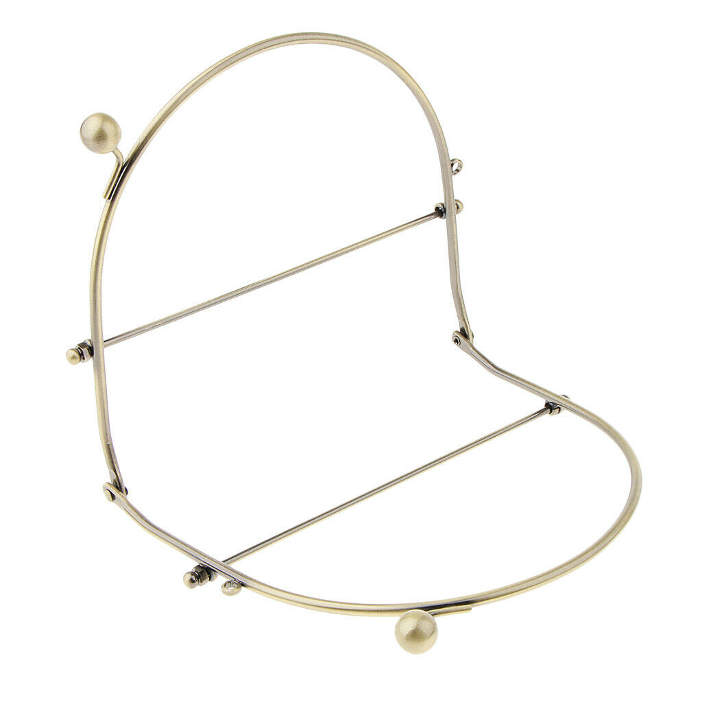 DIY Bronze Tone Handbag Bag Half Round Metal Frame Kiss Clasp Lock 15.5