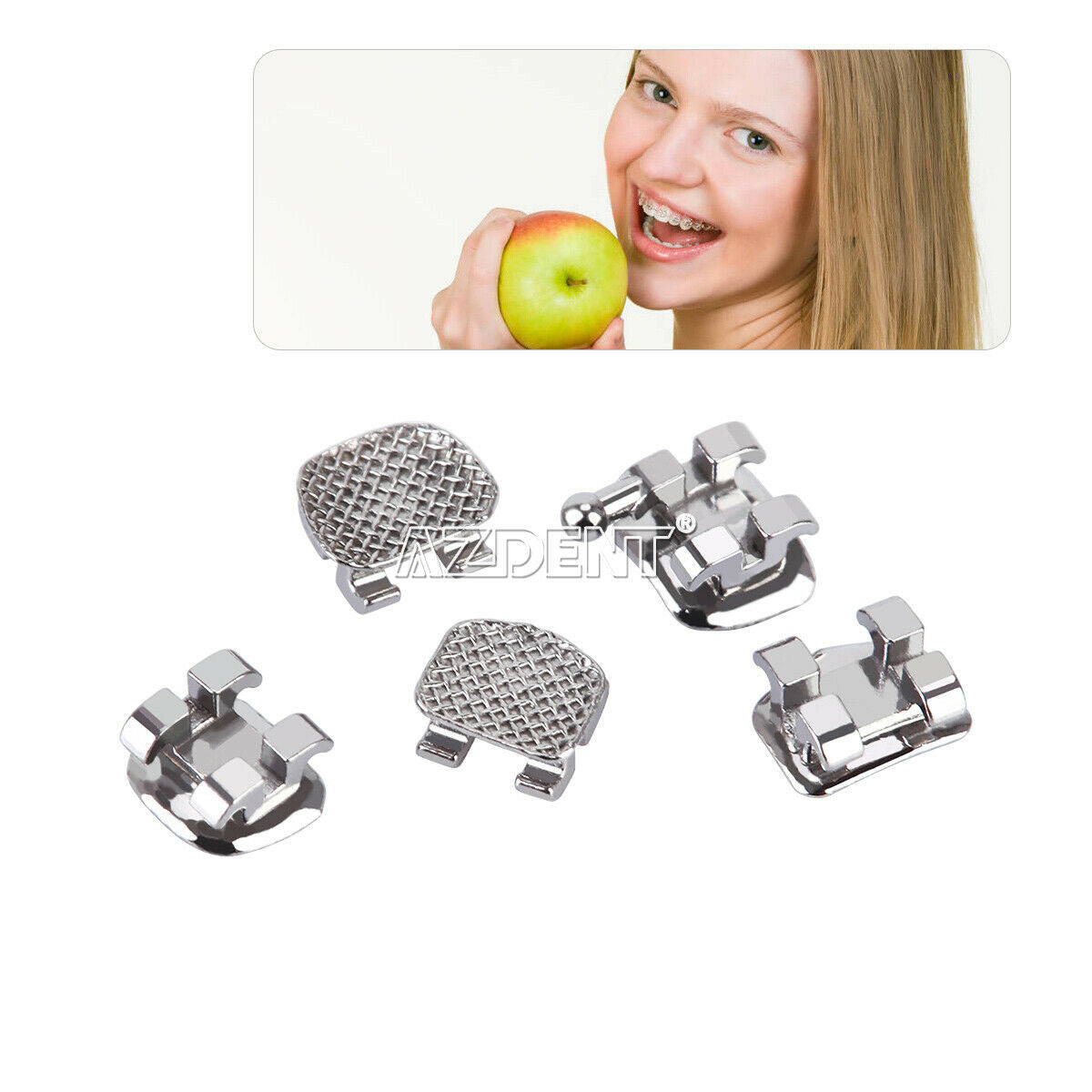20 X AZDENT Dental Orthodontic Brackets Braces Mini Edgewise Slot 0.22 Hook 3