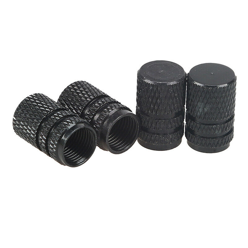 4pcs/set Black Aluminum Alloy Tires Stem Caps Dust Covers Universal For Most Car