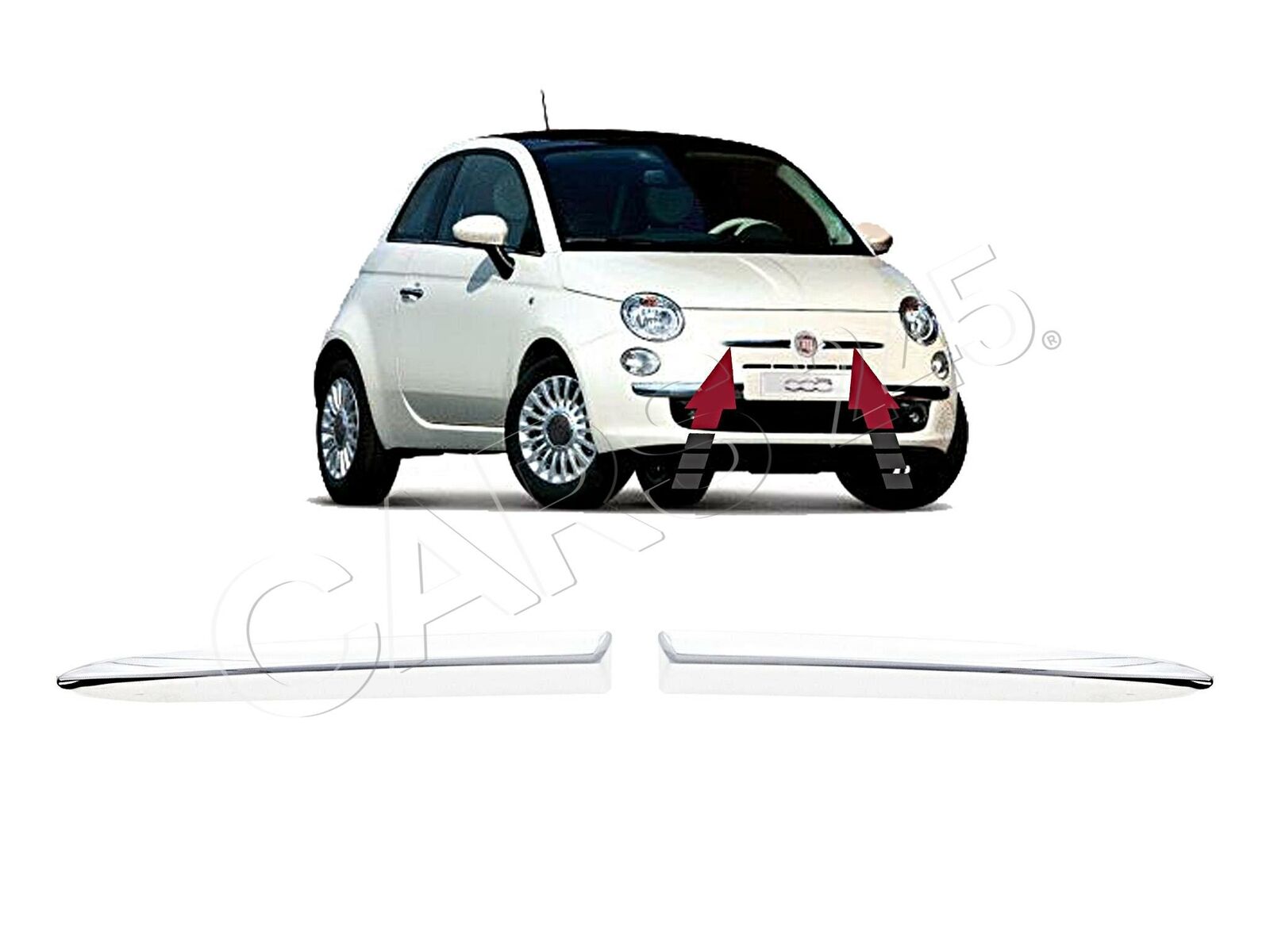 Front Grill Moulding Trim RIGHT Chrome Fits FIAT 500 2007-