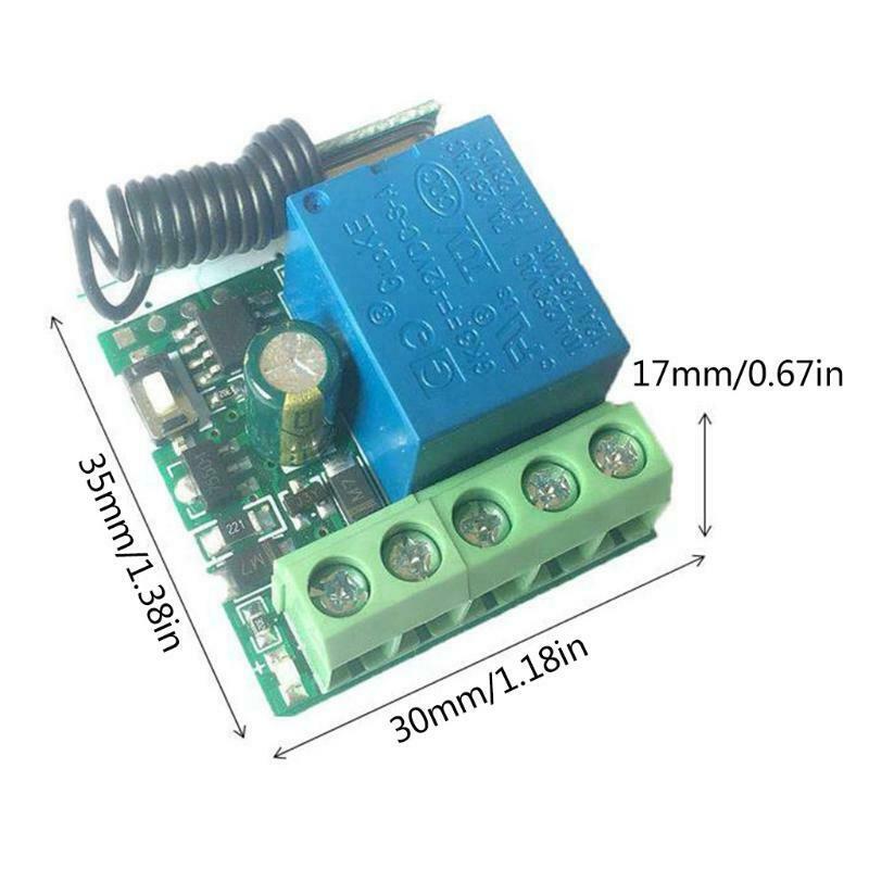 433Mhz Universal Wireless Remote Control Switch DC 12V 10A 1CH Relay Receiver